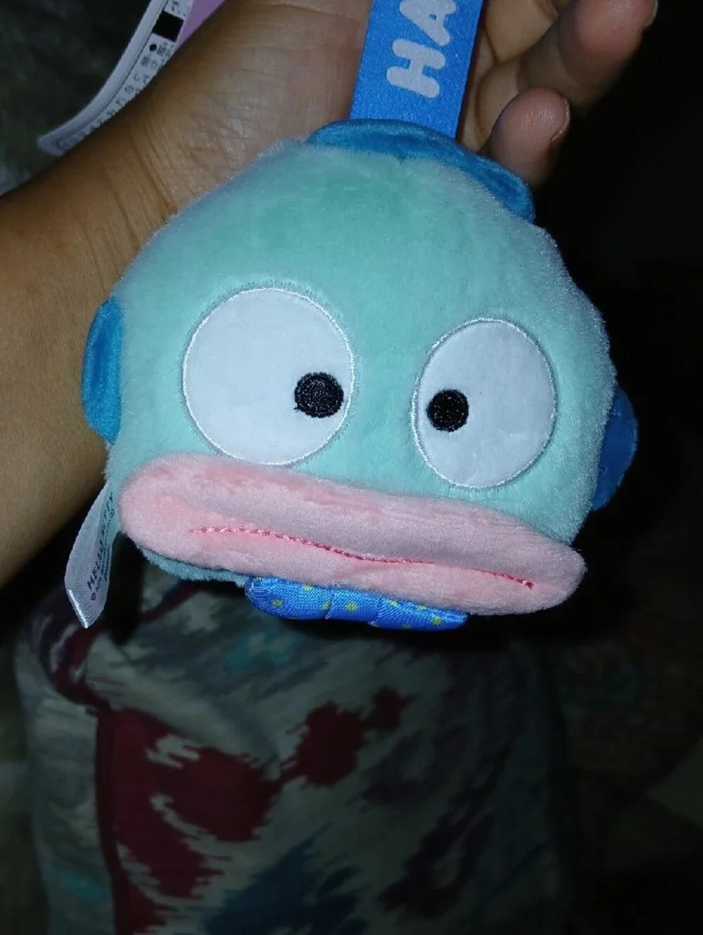 #hangy #sanrio Mint Blue and Pink Plush Fish #Keychain